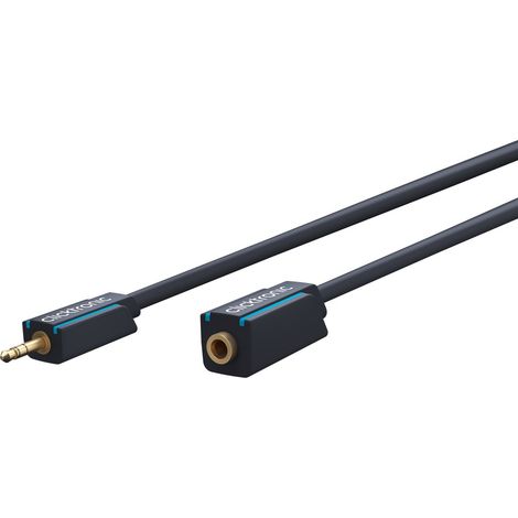 Clicktronic Cable con extensión Auxiliar de 3,5 mm a 3,5 mm de audio digital, Toma de enchufe macho a Hembra/Subwoofer/Amplificador, altavoces, Home Cinema, proyector y ordenadores / 1.5 Metros