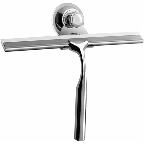Shower scraper glass scraper water household stainless steel bathroom window cleaning scraper, white glue suction cup (1/5)