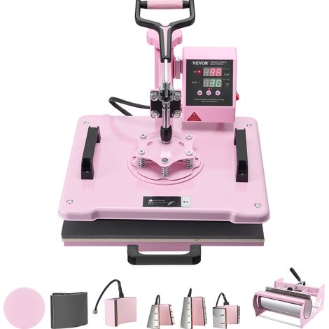 Vevor – Presse à chaud 8-en-1 30x38 cm – Machine de sublimation pour t-shirts, chapeaux, mugs, assiettes – Contrôle numérique précis – Pivotant 360°