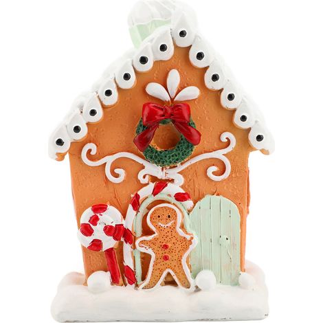 Maison Miniature Festival Village En Résine Multifonctionnelle Décoration Fête 13x9.5x8cm Type 1-KZQ (1/5)