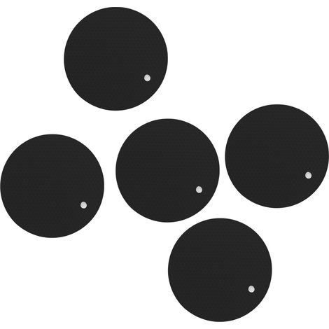 Lot de 5 dessous de plat ronds en silicone noir, résistants à la chaleur, antidérapants, multifonctions pour plats chauds et casseroles (1/5)