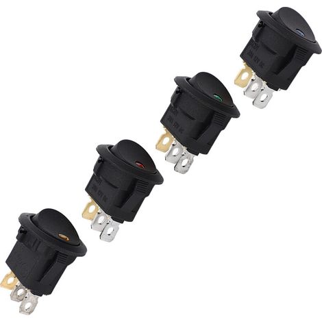 Interrupteur À Bascule - 3 Broches - 2 Positions - 12 V - Avec LED - Pour Machine - 20 Pièces (1/5)