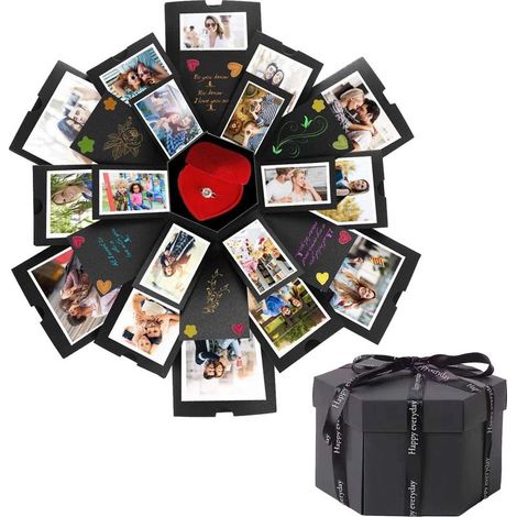 Explosion Box,Boîte Surprise Explosion pour Noël, Anniversaire, St Boîte D'explosion,Boite Cadeau Creative,Surprise Explosion Boîte,Coffret Cadeau D'explosion de Surprise (1/5)