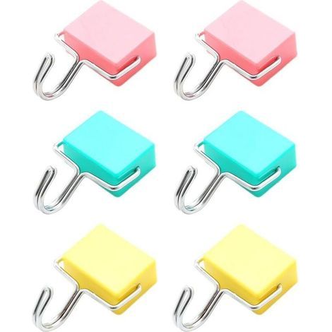 BUNTHAUS Pack De 6 Crochets Magnétiques, Crochets Carrés Simples Et Créatifs, Crochets Magnétiques Pour Réfrigérateurs De Cuisine, Crochets Magnétiques Sans Poinçonnage (1/5)