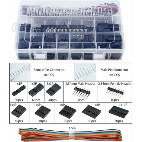Kit d'outils sertissage  1550 connecteurs Dupont mâles/femelles 2,54-3,96mm, calibre 28-18 AWG (1/3)