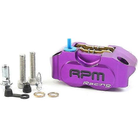 Étrier de frein à disque de moto Rpm Caliper, entraxe 82 mm, universel, compatible avec disques flottants de 200 mm et 220 mm, avec support adaptateur (violet) (1/5)