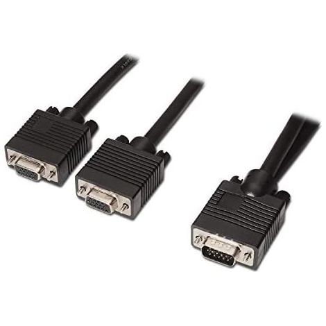 AISENS A113-0081 - Cavo splitter SVGA (HDB15/M-2xHDB15/H, 45 cm, per raddoppiare il segnale) Colore Nero (1/2)