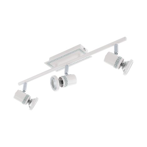 EGLO SPOT ACCIAIO BIANCO, CROMO E CRISTALLI 48,5X7 cm