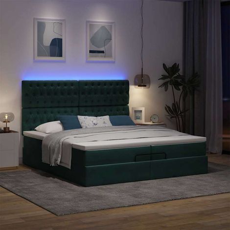 Maison Exclusive - Struttura Letto Pouf con Materassi 200x200 cm Velluto