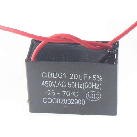 450V Run Capacitor for Fan and Motor Applications 1-20uF CBB61 Series Ceiling Exhaust-Compatible Capacitors (1/5)