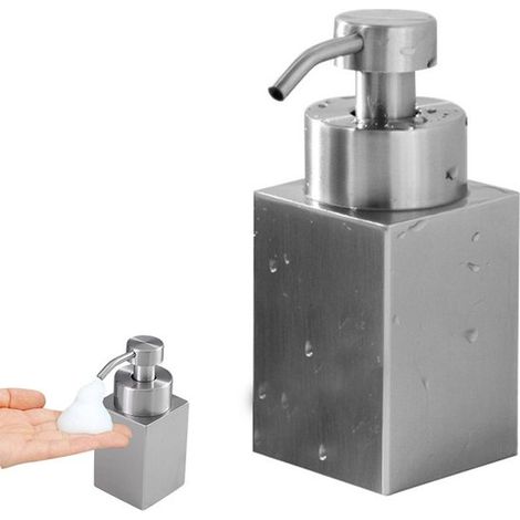 Dispenser di sapone in acciaio inox, dispenser di sapone in schiuma, 200 ml, schiuma densa, antiruggine, ritorno fluido, capacità media (1/5)