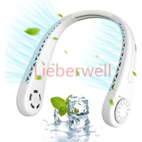 Ventilateur de cou USB portable, 3 vitesses, 4000mAh, rotation 360° – Sport, voyage (1/5)