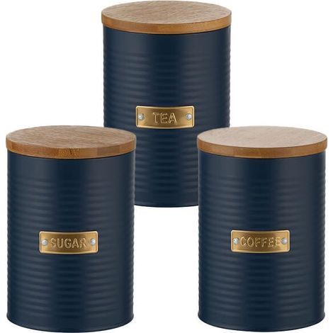 Typhoon Otto Navy Tea, Coffee & Sugar Storage Canisters (1/4)
