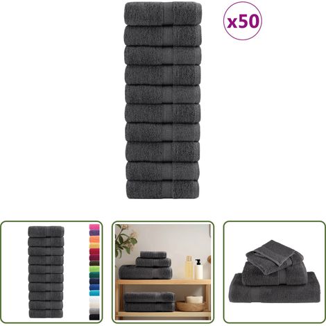 Gästetücher - Premium Gästetücher SOLUND 50 Stk. Anthrazit 30x50 cm 600 g/m² (1/5)