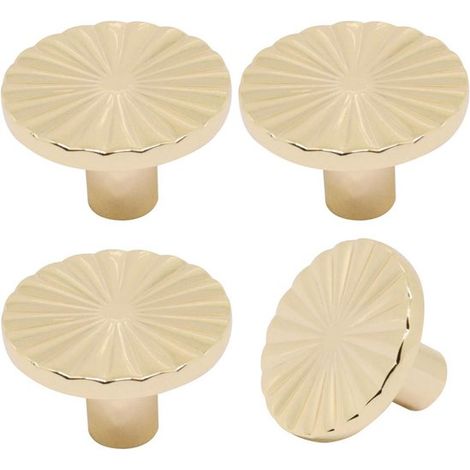 Lot de 4 poignées vintage – Dorées – Alliage de zinc – 30x30x20 mm – Meubles et tiroirs (1/5)