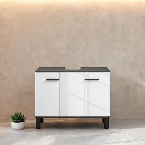 Meuble de salle de bain en melamina de Madeira 80 x 34 x 60 cm (1/5)