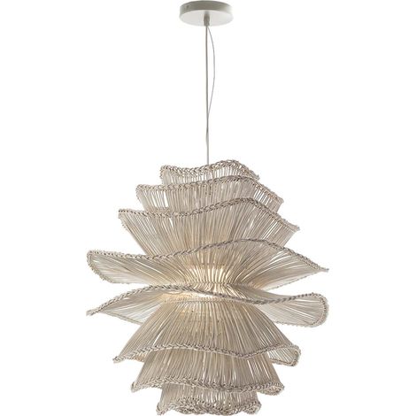 Lampe à Suspension 60 x 60 x 71 cm Rotin - Blanc (1/2)