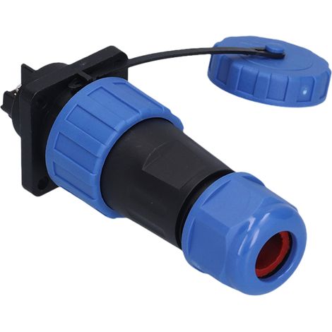 Connecteur industriel étanche IP68, prise carrée à visser, adaptateur avion 250V 2 broches, pour câblage électrique robuste. (1/5)