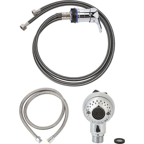 Lanceur de lavage pour cuve de shampoing, économiseur d'eau pressurisé, tuyau 100cm + flexible 120cm, kit pulvérisateur pour lit de coiffure (1/5)