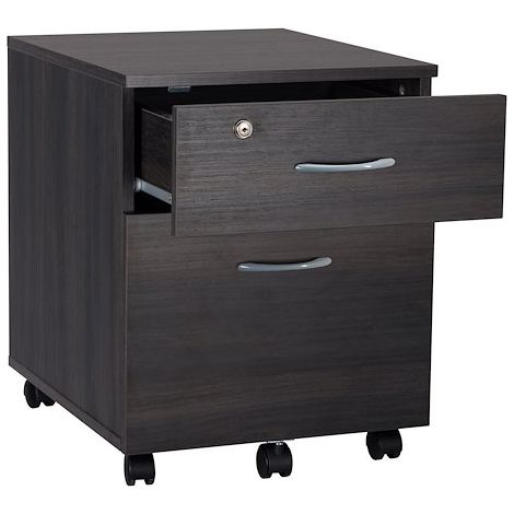 Caisson bois Cubo 2 tiroirs noir - Maxiburo (1/2)