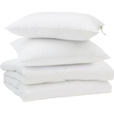 Ensemble couette et oreiller d'été en duvet, 3 pièces, microfibre blanche. (1/5)