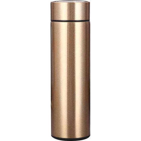 Mug isotherme de 500 ml, bouteille d'eau à double paroi avec affichage LED de la température et filtre amovible