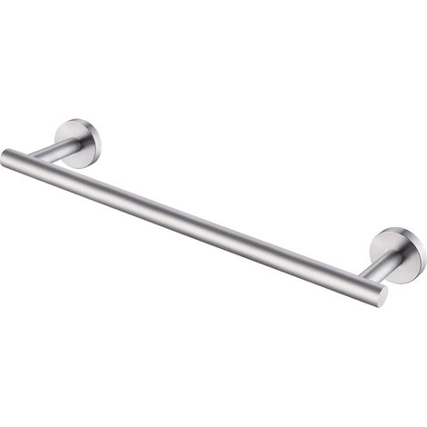 Barre porte-serviettes de 40 cm (16 pouces), porte-serviettes de salle de bain, porte-torchons de cuisine, sans perçage, acier inoxydable 304 (argenté) (1/2)
