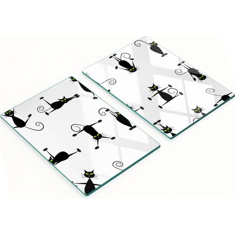 Tavole decorative multifunzionali da cucina in vetro temperato con gatti, 2x40x52 cm (1/5)