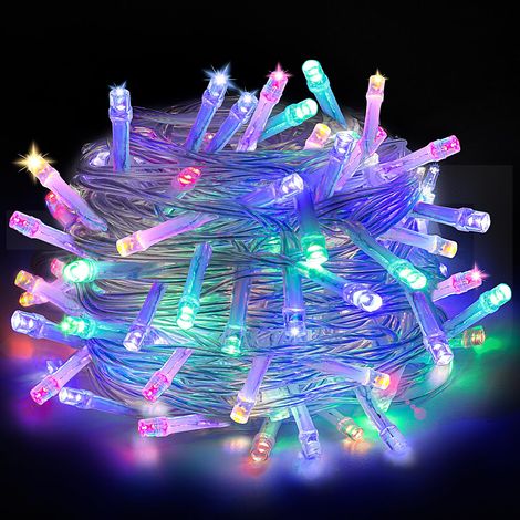 Guirlande lumineuse, 5M50LEDs Guirlande lumineuse batterie extérieure avec 6h de minuterie, Petite guirlande lumineuse intérieure pour Noël,mariage,chambre à coucher décoration (Coloré) (1/5)