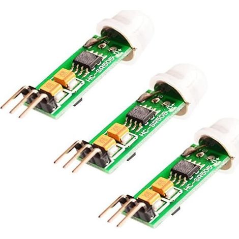 3 pièces HC-SR501 SR505 Mini Infrarouge Module détecteur de capteur PIR Module de détection corporelle Interrupteur à capteur Humain (1/4)
