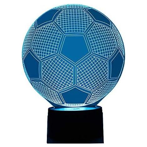 Veilleuse 3D Visuelle Ballon de football USB 7 couleurs changeantes Lampe de football pour chambre à coucher Décoration enfant Cadeau d'anniversaire (1/5)