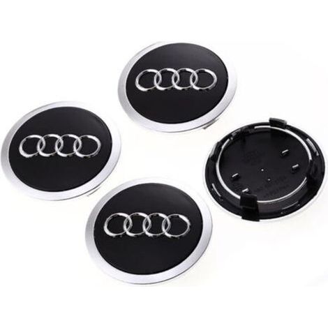 4 pièces Auto Cache Moyeux pour Audi 69MM Cache Moyeu Aluminium+ABS Cache de Roue Centrale ABS Accessoires de Voiture-DOU (1/4)