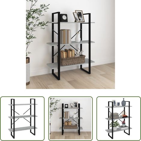 vidaXL Étagère - Bibliothèque Sonoma gris 80x30x105 cm Bois d'ingénierie (1/5)