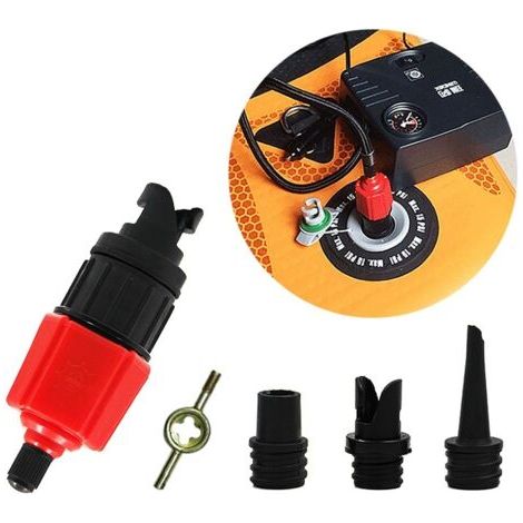 Pompe de Kayak Gonflable, Sup Adaptateur de Valve de Gonflage d'air et Embout de gaz 4 Pcs pour Structures Gonflables