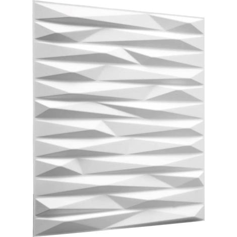 Wallart – Panneau décoratif mural 3D Valeria – 12 panneaux de 50x50cm – Surface totale 3m² – Écologique et peinturable