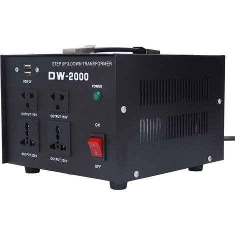 2000-W-Spannungswandler, einstellbarer AC-Auf-/Abwärtswandler, EU-Stecker, 110–120 V/220–240 V Eingang, Stromstabilisator (1/5)
