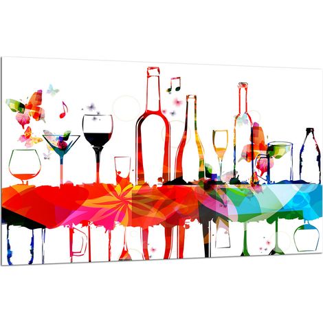 PLAQUE DE PROTECTION EN VERRE POUR CUISINIÈRE 80x52 VIN (1/5)