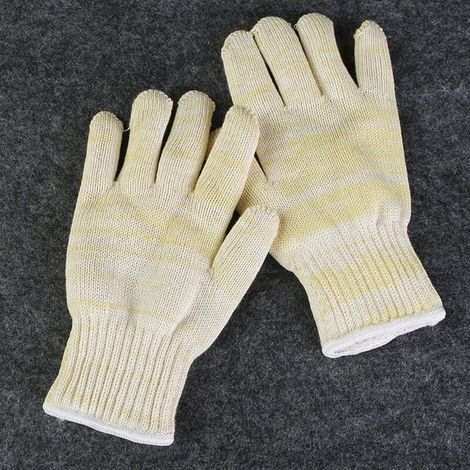 Gant anti-chaleur 300°C beige – Taille universelle – Pour four, cheminée, barbecue – 1 paire (1/4)