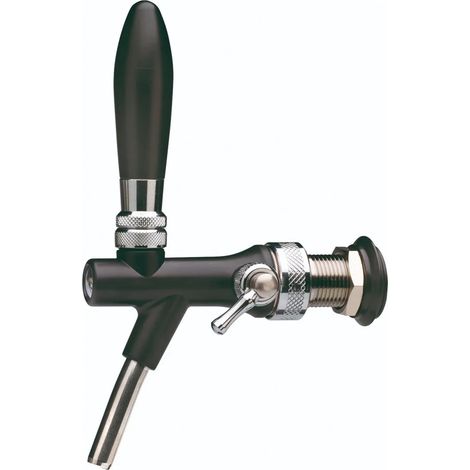 Grifo de cerveza con compensador - de acero cromado níquel y plástico ABS, negro