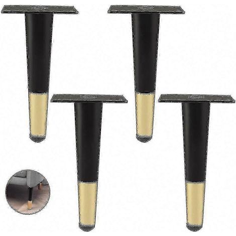 Ensemble de 4 pieds de meubles en métal, comprenant des pieds inclinables pour canapé, table, armoire et table de chevet. Convient aux tables basses, armoires et canapés. Supporte jusqu'à 300 kg, diam (1/5)