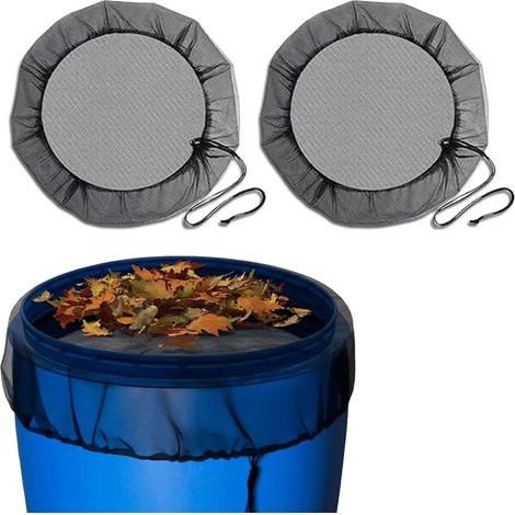 Lot de 2 filets de citerne d'eau de pluie réglables avec cordon de serrage, couverture en filet pour citerne de pluie, protection contre les moustiques et les intempéries, protection contre les (1/5)