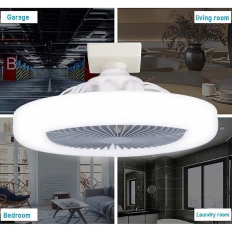 Light-Fdit Lampe de ventilateur à LED Ventilateur de plafond léger E27 30W Lampe de ventilateur LED réglable silencieuse pour chamb (1/4)