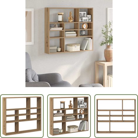 Holzregal - Wandregal Artisan-Eiche 90x16x78 cm Holzwerkstoff (1/5)