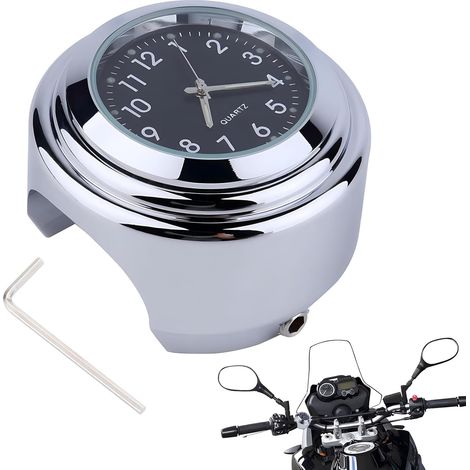 Orologio da manubrio per moto, orologio universale impermeabile luminoso da manubrio per moto con effetto fluorescente, adatto per Harley