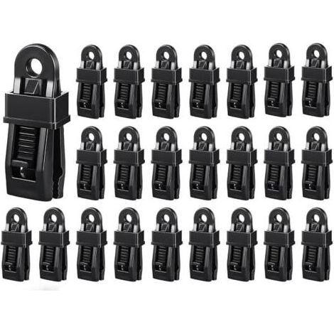 24 Pince pour Bache, Fixation Bache pour Camping, Carvanes, Pique-Nique (1/4)