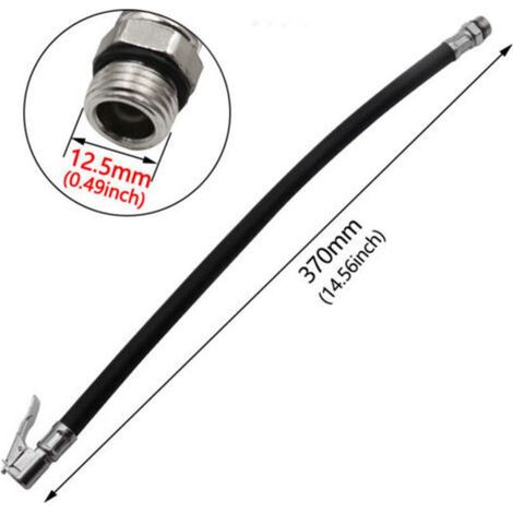 Sollbry Reifenfüllschlauch-Verlängerungsset, 2-teilig, Reifenfüllschlauch für Autoreifen, Fahrradreifen, Luftkompressoren, Luftpumpen, 37 cm (14,56 Zoll), blau & 37 cm (14,56 Zoll) (1/5)