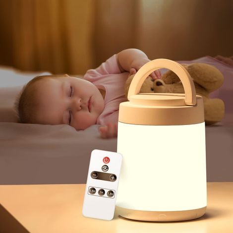 Veilleuse LED Lampe de Chevet, Multicolore Veilleuse Bébé,Rechargeable Veilleuse Enfants,Télécommande&Toucher Ajustable Lampe de Table pour chambre à coucher,chambre d'enfant,et salon,Cadeau BeBe (1/5)