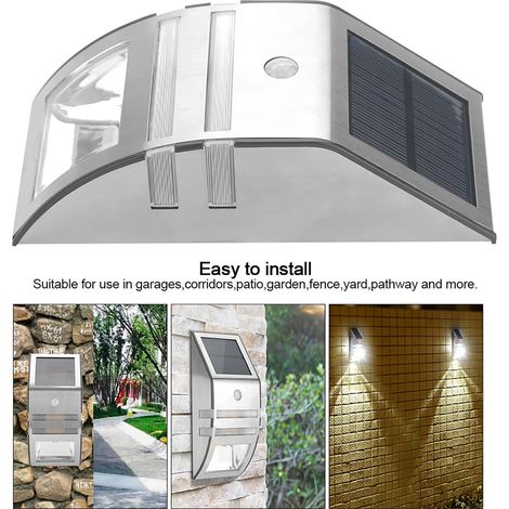 Lampadaire LED pour l'éclairage de la maison et du jardin, applique murale extérieure étanche en acier inoxydable avec détecteur de mouvement (1/5)