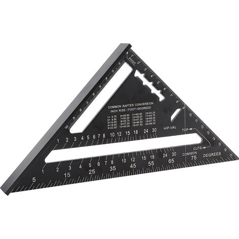 7-Zoll-Dreiecklineal aus schwarz eloxiertem Aluminiumprofil (1/5)