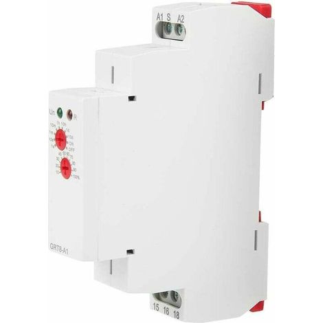 GRT8-A1 On-Delay Time Delay Relay, Mini DIN Rail LED Time Delay Relay with Single Function, 35mm, Delay Time Relay 0.1S - 10 Days, AC/DC12V-240V (50-60Hz) (1/5)